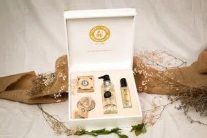 Leather Wood Box-White